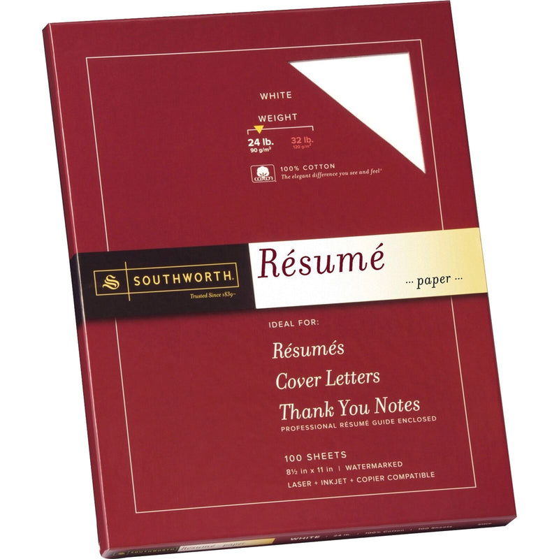 PAPEL DE RESUME CARTA EN ALGODON COLOR BLANCO PQ-100 SOUTHWORTH