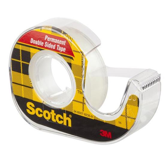 TAPE TRANSPARENTE DOBLE CARA 1/2" X 6.9 YARDAS SCOTCH 3M