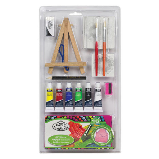 PINTURA ACRILICA SET DE ARTE DE 16 PIEZAS ROYAL BRUSH